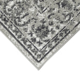 10' Gray Floral Power Loom Runner Rug