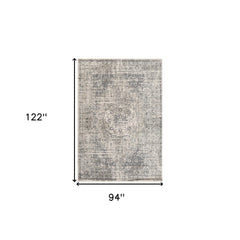 8' x 10' Gray Medallion Power Loom Area Rug