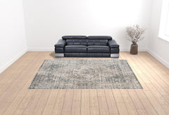 10' x 14' Gray Medallion Power Loom Area Rug