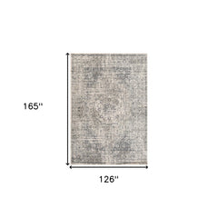 10' x 14' Gray Medallion Power Loom Area Rug