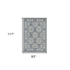 8' x 10' Blue Medallion Power Loom Area Rug
