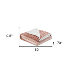 Blush Knitted PolYester Solid Color Plush Throw Blanket