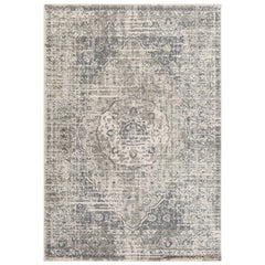 9' x 12' Gray Medallion Power Loom Area Rug