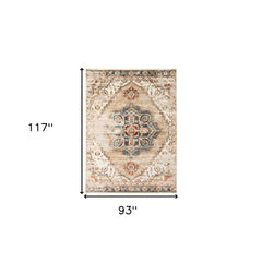 8' x 10' Gold Medallion Power Loom Area Rug