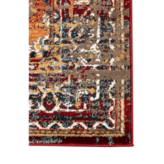 5' x 7' Red Medallion Power Loom Area Rug