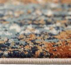 9' x 12' Orange Abstract Power Loom Area Rug