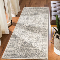10' Gray Medallion Power Loom Runner Rug