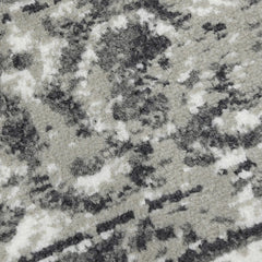 5' x 7' Gray Floral Power Loom Area Rug