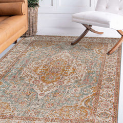 10' x 14' Blue Oriental Power Loom Area Rug