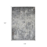 10' x 14' Gray and Ivory Abstract Power Loom Area Rug