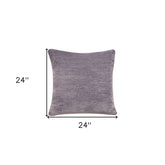 24" X 24" Gray Chenille Zippered Pillow