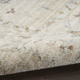 10' x 14' Beige and Brown Oriental Power Loom Distressed Area Rug With Fringe