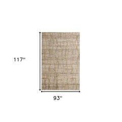 8' x 10' Brown Abstract Hand Woven Area Rug