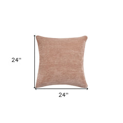 24" X 24" Beige Chenille Zippered Pillow