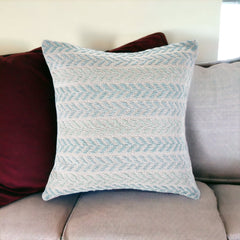 Set of Four 18" X 18" Blue Beach Chevron Cotton Zippered Pillow