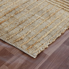 8' x 10' Brown Striped Hand Woven Area Rug