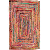 5' x 7' Tan Geometric Hand Braided Area Rug