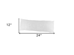 12" X 24" White No Icon Polyester Blown Seam Pillow Insert