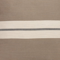 20" X 20" Brown Striped Cotton Zippered Pillow