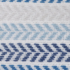 Set of Four 18" X 18" Blue Beach Chevron Cotton Zippered Pillow