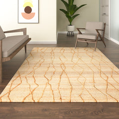 5' x 8' Brown Abstract Hand Woven Area Rug