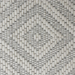 9' x 12' Ivory Wool Geometric Hand Woven Area Rug