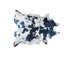 6' x 7' Black and White Cowhide Hand Knotted Area Rug