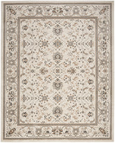9' x 12' Cream Floral Distressed Area Rug
