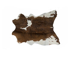 2' x 3' Brown and White Cowhide Hand Tufted Area Rug