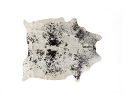 5' x 7' Black and White Cowhide Hand Knotted Area Rug