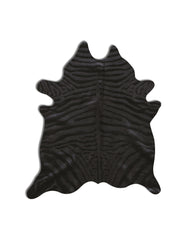 5' x 7' Black Cowhide Hand Knotted Area Rug