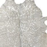 5' x 7' Silver and Ivory Cowhide Hand Knotted Area Rug