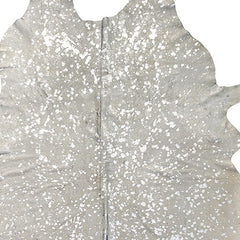 5' x 7' Silver and Ivory Cowhide Hand Knotted Area Rug