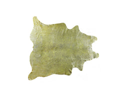 5' x 7' Green and Silver Cowhide Hand Knotted Area Rug