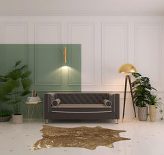 6' x 7' Gold and Brown Cowhide Hand Knotted Area Rug