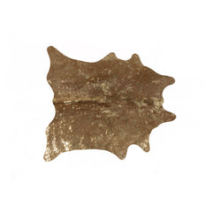 6' x 7' Gold and Brown Cowhide Hand Knotted Area Rug