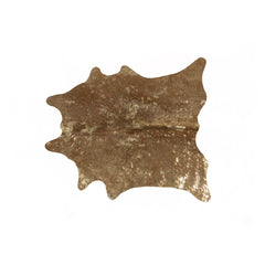 6' x 7' Gold and Brown Cowhide Hand Knotted Area Rug