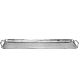 36" Silver Stainless Steel Indoor Outdoor Tray With Handles