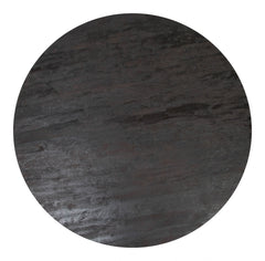 47" Dark Brown Rounded Solid Wood And Steel Dining Table