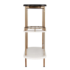 Black and Gold Metal Bar Cart With Wine Storage