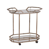 Champagne Iron And Mirrored Glass Bar Cart
