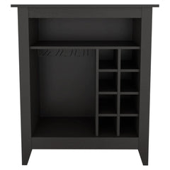 Black Bar Cart With Wine Storage