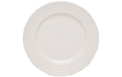White Four Piece Weave Stoneware Service For Four Dinner Plate Set
