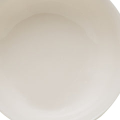 White Four Piece Round Scallop Stoneware Service For Four Bowl Set