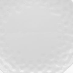 White Six Piece Round Pebbled Porcelain Service For Six Salad Plate Set
