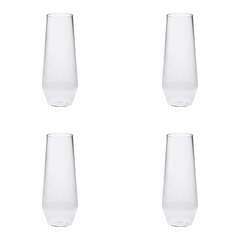 Set of Four Clear Tritan Plastic Stemmed All Purpose Wine Glass