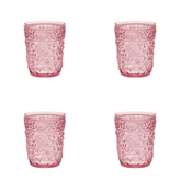 Set of Four Pink Paisley Acrylic Stemless Whiskey Glasses
