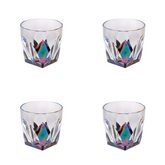 Set of Four Rainbow Geometric Acrylic Stemless Whiskey Glass