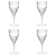 Set of Four Clear Swirl Acrylic Stemmed All Purpose Wine Glass