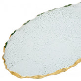 10" Clear and Gold Oval Crystal Serving Tray